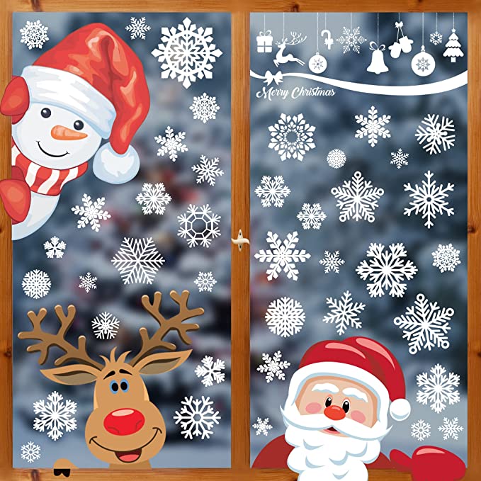 Double-Sided Christmas Window Clings, Window Decorations Stickers for Glass$7.61, 15%OFF